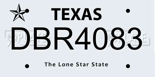 DBR4083 Texas License Plate