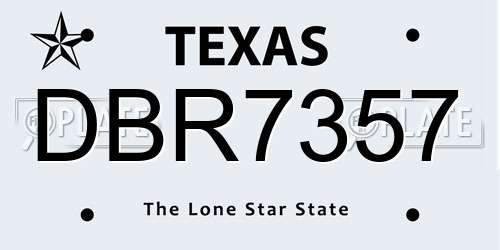 DBR7357 Texas License Plate