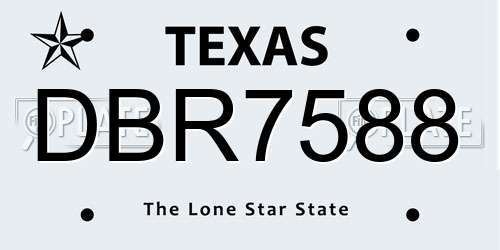 DBR7588 Texas License Plate