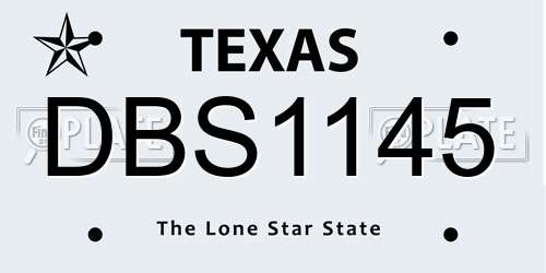 DBS1145 Texas License Plate