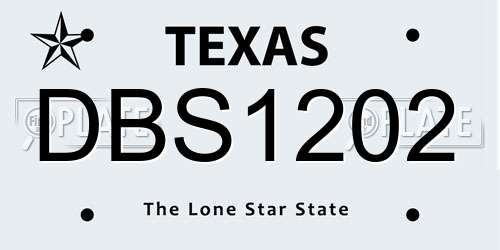 DBS1202 Texas License Plate