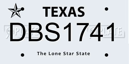 DBS1741 Texas License Plate