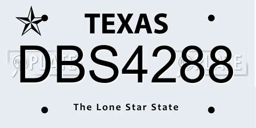 DBS4288 Texas License Plate