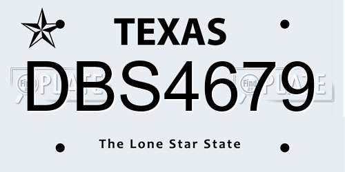 DBS4679 Texas License Plate