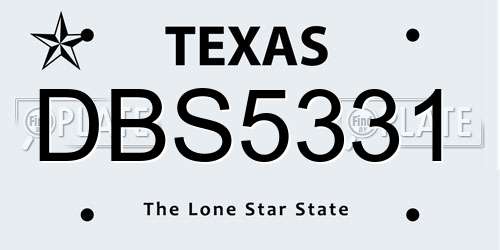 DBS5331 Texas License Plate