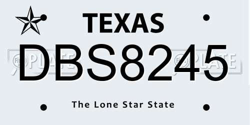 DBS8245 Texas License Plate