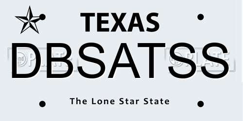 DBSATSS Texas License Plate