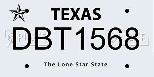 DBT1568 Texas License Plate