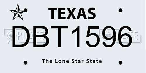 DBT1596 Texas License Plate