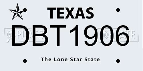 DBT1906 Texas License Plate