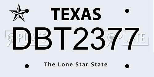 DBT2377 Texas License Plate