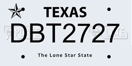 DBT2727 Texas License Plate