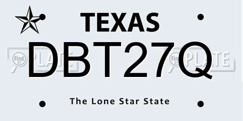 DBT27Q Texas License Plate
