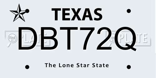 DBT72Q Texas License Plate