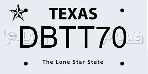 DBTT70 Texas License Plate
