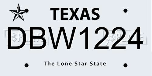 DBW1224 Texas License Plate
