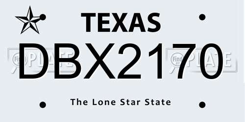 DBX2170 Texas License Plate