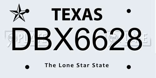 DBX6628 Texas License Plate