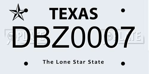 DBZ0007 Texas License Plate
