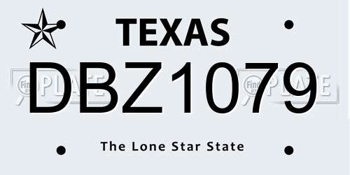 DBZ1079 Texas License Plate