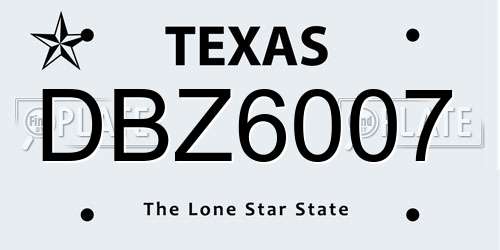 DBZ6007 Texas License Plate
