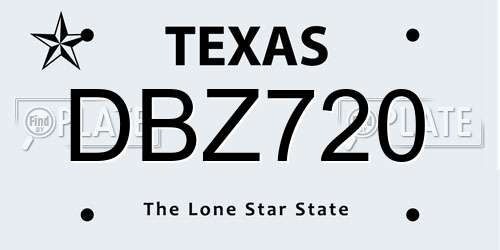 DBZ720 Texas License Plate