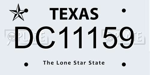 DC11159 Texas License Plate