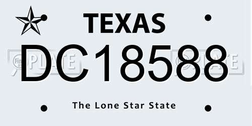DC18588 Texas License Plate