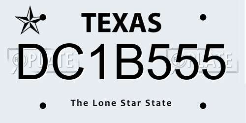 DC1B555 Texas License Plate