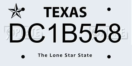 DC1B558 Texas License Plate