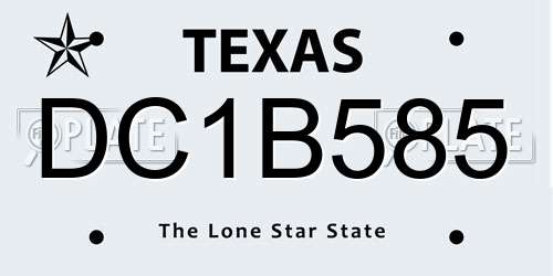 DC1B585 Texas License Plate