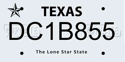 DC1B855 Texas License Plate