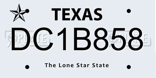 DC1B858 Texas License Plate