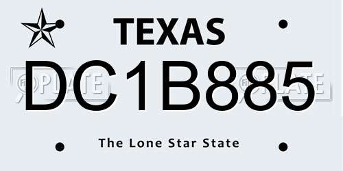 DC1B885 Texas License Plate