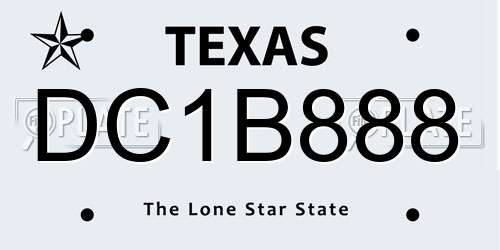DC1B888 Texas License Plate
