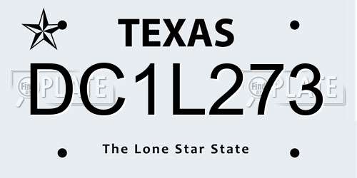 DC1L273 Texas License Plate