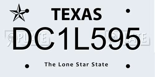 DC1L595 Texas License Plate
