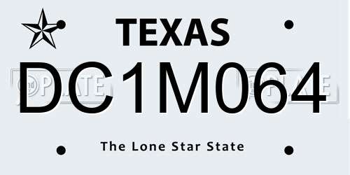 DC1M064 Texas License Plate