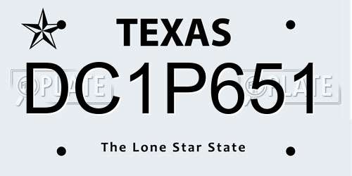 DC1P651 Texas License Plate