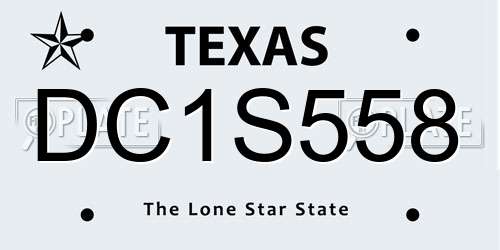DC1S558 Texas License Plate