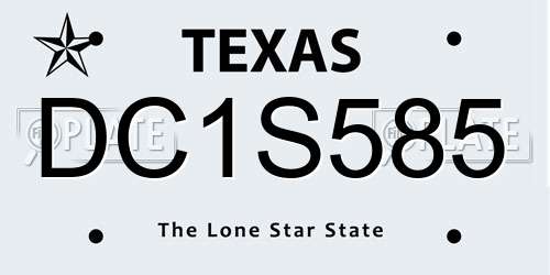 DC1S585 Texas License Plate