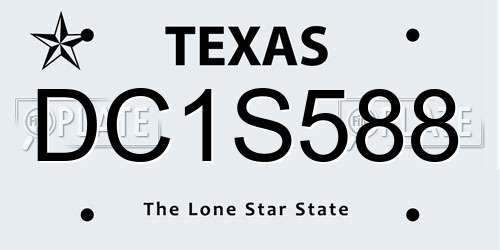DC1S588 Texas License Plate