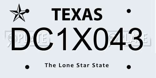 DC1X043 Texas License Plate