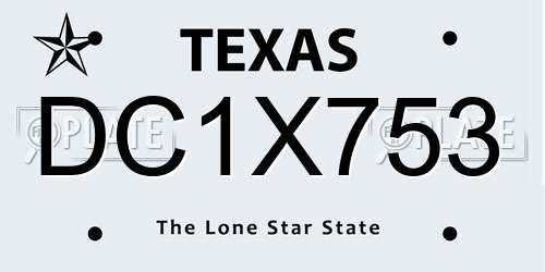 DC1X753 Texas License Plate