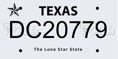 DC20779 Texas License Plate
