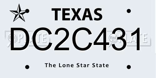 DC2C431 Texas License Plate