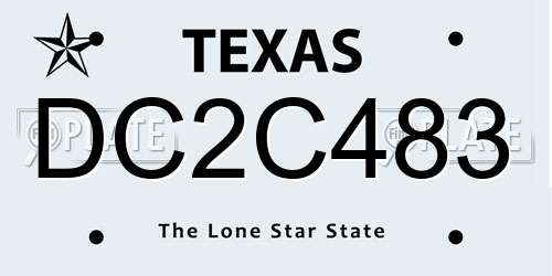 DC2C483 Texas License Plate