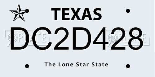 DC2D428 Texas License Plate