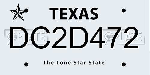 DC2D472 Texas License Plate