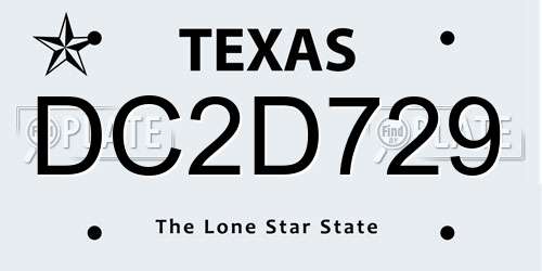 DC2D729 Texas License Plate
